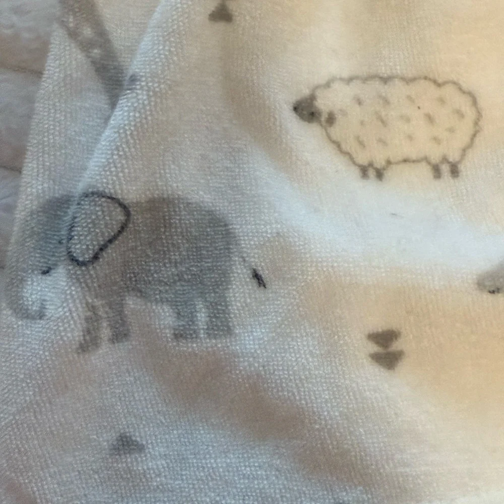 Carter's Cream and Gray Animal Print Kids Pajama Robe